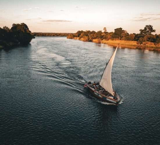 The Dhow on the Zambezi, at Mpala Jena Camp in Victoria Falls, Zimbabwe.