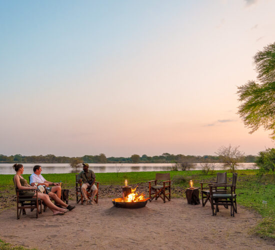 Kuthengo Camp Sunset at the Firepit, Liwonde