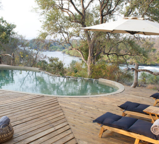Pool view at Mkulumadzi Lodge in Majete Wildlife Reserve